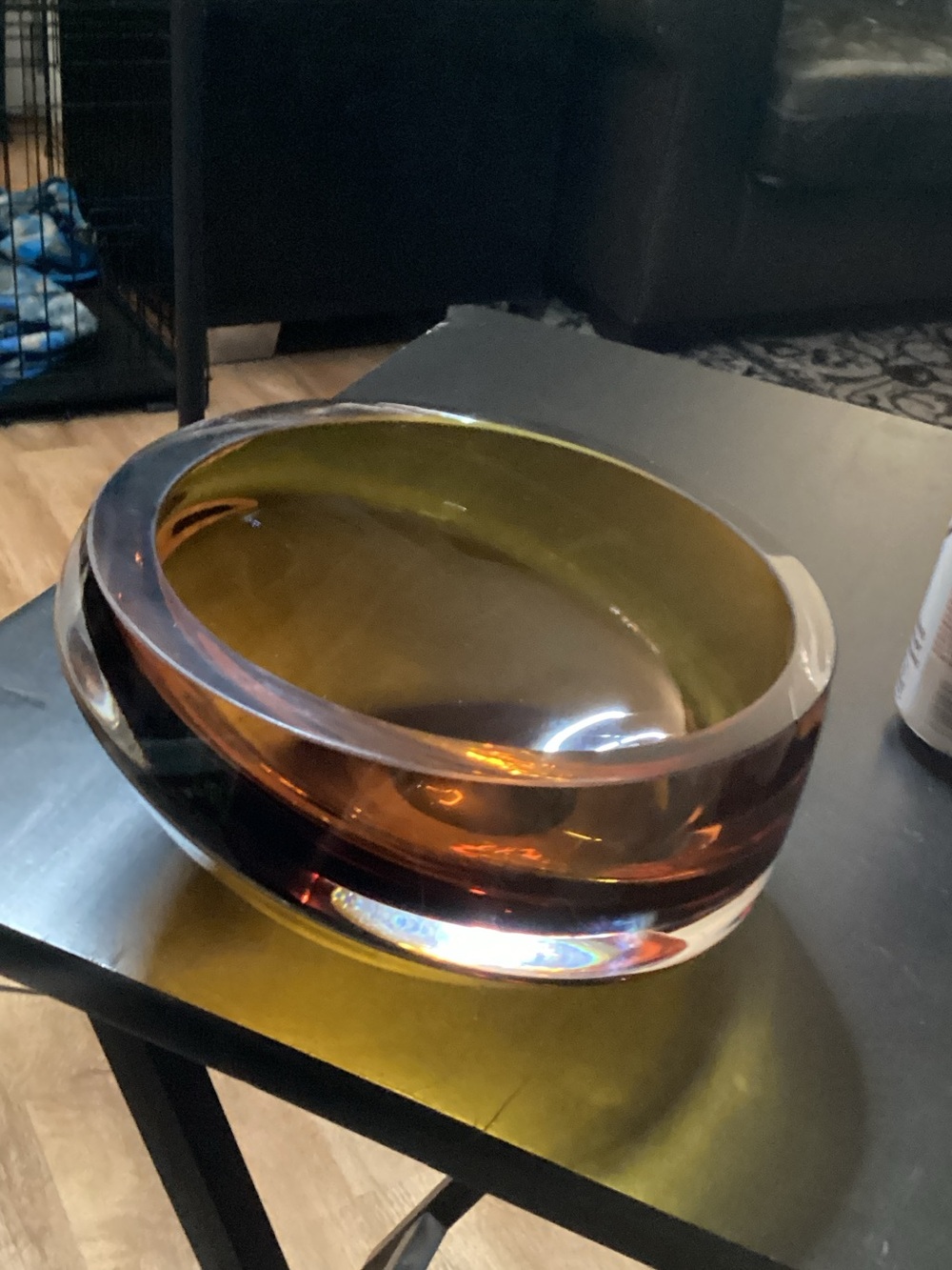 NAMBE - Santa Fe Sunset Amber Glass Bowl - Retired Piece